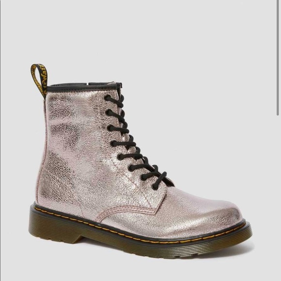 Dr. Martens Other - Brand new Girls Dr. Martens pink salt crinkle metallic lace up combat boots